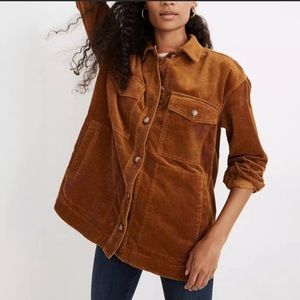 Madewell corduroy shirt jacket shocker NWOT